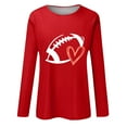 thumbnail image 4 of Red Women's Long Sleeve T-shirt, Sweatshirt Women Cute Football Graphic Pullover Shirt Football Season Long Sleeve Tops,Women's Long sleeve T-shirt XXL, 4 of 4
