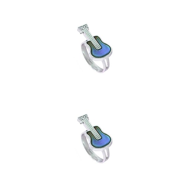 sweethay Anillos de humor Termocrómico Ajustable Diferentes estilos No es fácil de romper Durable Temperatura cambiable Joyería Guitarra Type2 NO2