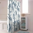 thumbnail image 3 of Vintage Floral Plant Shower Curtain, Blue Spring Summer Shower Curtain Set with Hooks, Spring Summer Waterproof Fabric Shower Curtains for Bathroom Decor, 36x72 Inch Bath Curtain, 3 of 6