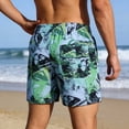 thumbnail image 6 of Telankuip Summer Pattern Printing Swim Shorts for Men Fashion Relaxed Fit Elastic Waist Drawstring Swim Trunks with Pockets Casual Comfortable Breathing Beach Holiday Board Shorts 10-Blue XL, 6 of 8