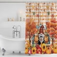 thumbnail image 3 of Fall Pumpkins Shower Curtain, Waterproof Shower Curtains for Bathroom, Gnomes Thanksgiving Maple Flower Orange Plaid Washable Fabric Bathtub Curtain Set Bath Decor with 12 Hooks Long 72"x84", 3 of 8