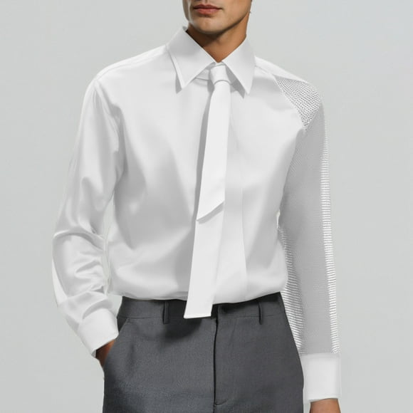 Men's Fashion Long Sleeve Shirt for Parties and Formal Events Casual Wear for Men