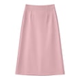 thumbnail image 4 of Amkhujs Womens Midi Skirts Elegant Soft Solid Summer Skirt with Side Slit High Waist A Line Skirts for Office Work Outfit,Light Pink,S, 4 of 6
