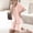 Pink, variant on Hrsba Casual Loose Pajama Set for Women Short Sleeve Top with Pants Summer Soft Breathable Ladies Sleepwear Nightwear Pjs Set