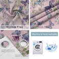 thumbnail image 2 of Pink Flowers Blackout Curtains for Bedroom, Spring Floral Purple Butterflies Farmhouse Thermal Insulated Kitchen Drapes with Grommets, Light Blocking Window Treatment, 2 Panels 52" x 45", 2 of 7