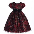 thumbnail image 2 of Little Girls Red Black Lace Overlay Dress 2T, 2 of 2