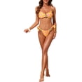 thumbnail image 2 of INSPIRAR CHIC Conjuntos de Bikini de Escamas de Pescado para Mujeres de 2 Piezas con Tirantes Ajustables, Parte Superior y Parte Inferior Triangular, Trajes de Baño Talla X-Large Amarillo-Rosa, 2 of 5