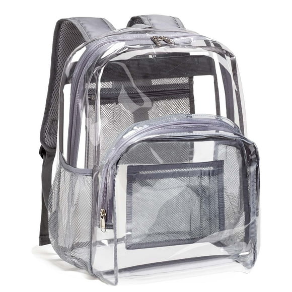 Mochila Vorspack de PVC transparente, gris pesado