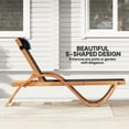 thumbnail image 3 of Outsunny Larch Wood Lounge Chair, 4-Level Adjustable Tanning Chair, Full Flat Patio Lounger with Mesh Seat for Patio Beach, Black, 3 of 9