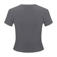 thumbnail image 5 of TAIAOJING Women's Soild Trendy Slim Short Sleeve Basic Sexy Slim Bottom T Shirt Top, 5 of 7