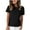 Black, variant on Fanxing Plus Size Summer Tops For Women White Slimming Short Sleeve Tees Shirts