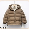 thumbnail image 5 of Boys Girls Down Jacket Unisex Tween 4-12Year Long Sleeve Solid Color Padded Jacket Winter Thickened Warm Padded Coat Casual Outerwear, 5 of 6