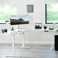 thumbnail image 3 of VIVO White Electric 71" x 71" Curved Corner Stand Up Desk, 3 of 8