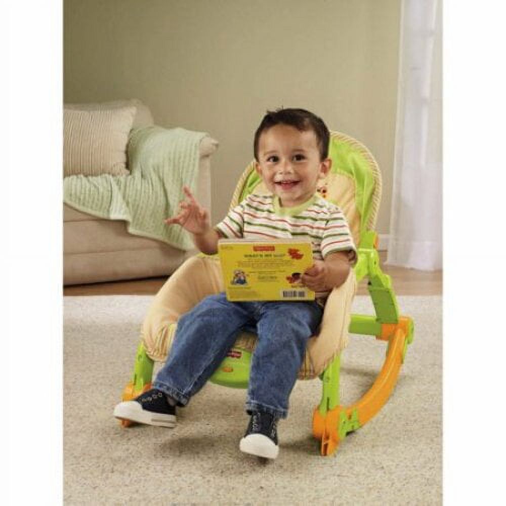 Fisher-Price Newborn-To-Toddler Portable Rocker, Green & Orange - image 5 of 6