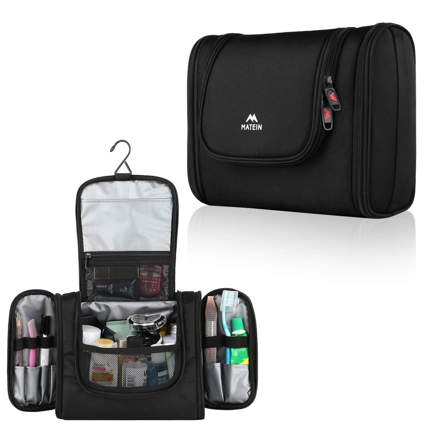 hanging toiletry bag black