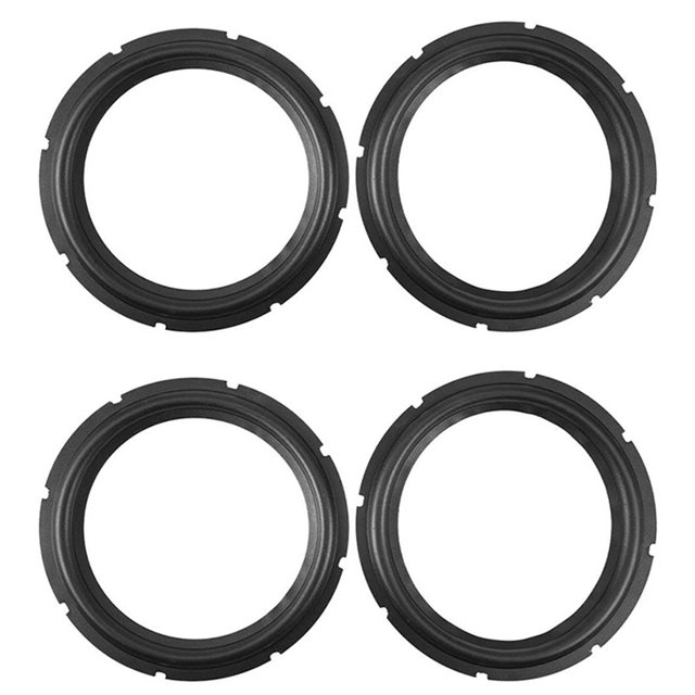 Pièces de Rechange pour Haut-Parleur en Caoutchouc Perforé 10 Pouces Bord en Mousse Anneaux de Subwoofer pour Réparation de Haut-Parleur (Noir) (4 Pcs)