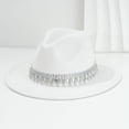 thumbnail image 2 of GPOECD Stylish Western Cowboy Hat with Rhinestone Embellishments for Country Dance Parties and Events White,One Size, 2 of 3