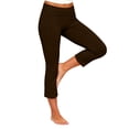 thumbnail image 5 of BLVB Women Fold over Capri Pants Low Rise Workout Yoga Leggings Stretch Soft Lounge Cropped Capris with Pockets, 5 of 7