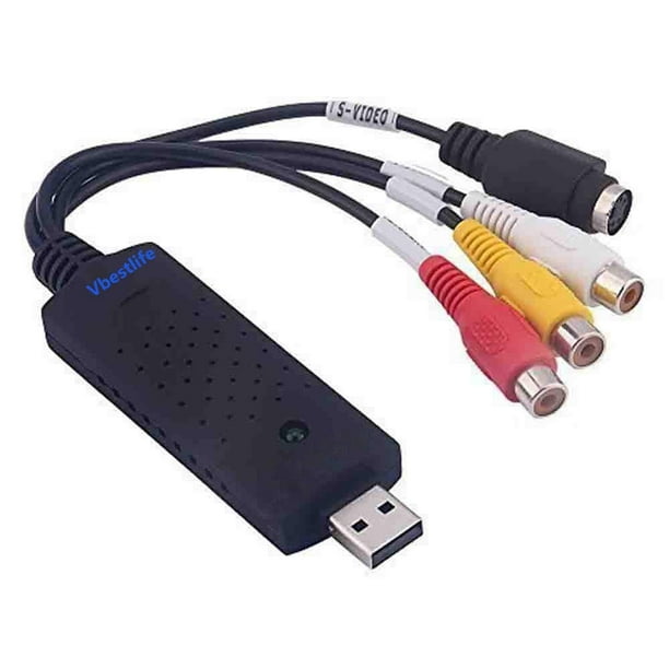 Nuevo Cable de adaptación del convertidor de Captura USB 2.0 a 3 RCA o svideo TV DVD VHS RW