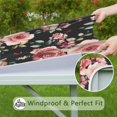 thumbnail image 6 of Fitted Tablecloth with Floral Pattern, Elastic Hem and Water-Resistant Polyester Fabric, 34x34 Inch Square, 6 of 6
