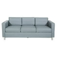 thumbnail image 5 of OSP Home Furnishings Pacific Sofa Couch in Charcoal Grey Faux Leather with Box Spring Seats and Silver Color Legs, 5 of 6