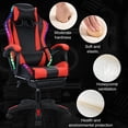 thumbnail image 3 of bestolf Gaming Chair with Footrest and RGB LED Lights,3 in 1, Massage Leather Game Chair for Adults, Big and Tall Video Game Chair with Headrest and Lumbar Support, 3 of 16