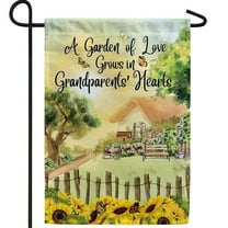 America Forever Grandparents Garden Flag, 12.5 x 18 inches Double Sided, Grandma and Grandpa Garden Flag, Sunflowers Granny Decorative Outdoor Flag for Yard, Grandparent Gift Ideas
