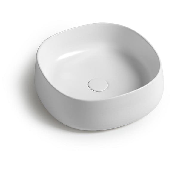 Ws Bath Collections Mood Ju 42.42 Mood 17-11/16" Square Ceramic Vessel Bathroom Sink -