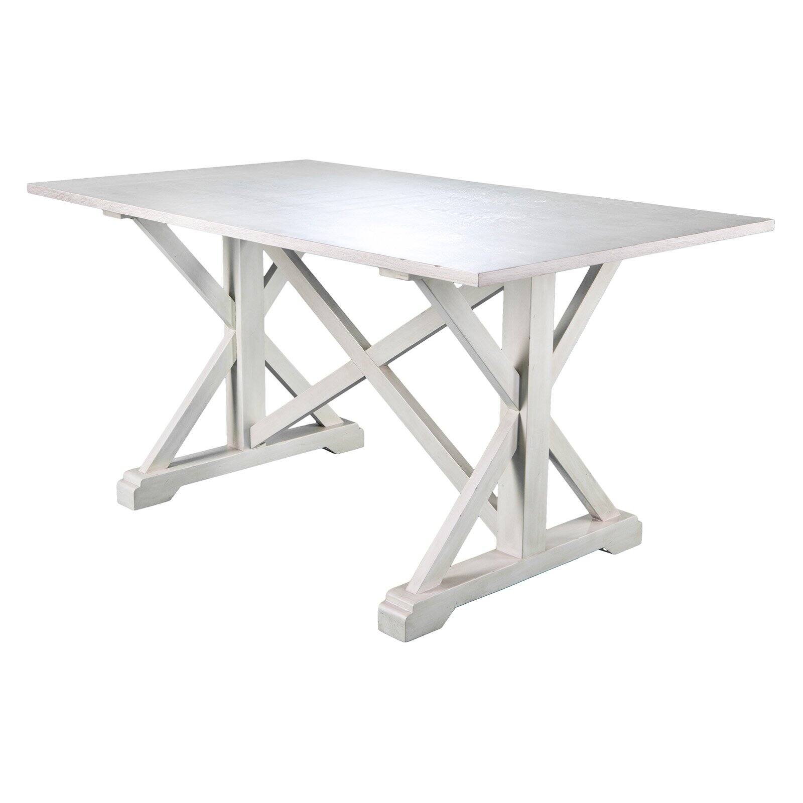 SEI Furniture Cardwell Farmhouse Dining Table in White - image 3 of 8