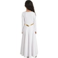 thumbnail image 2 of IEFIEL Kids Girls Liturgical Praise Dance Dress Bronzing Cross Pattern Print Lyrical Worship Dancewear A White 6, 2 of 7