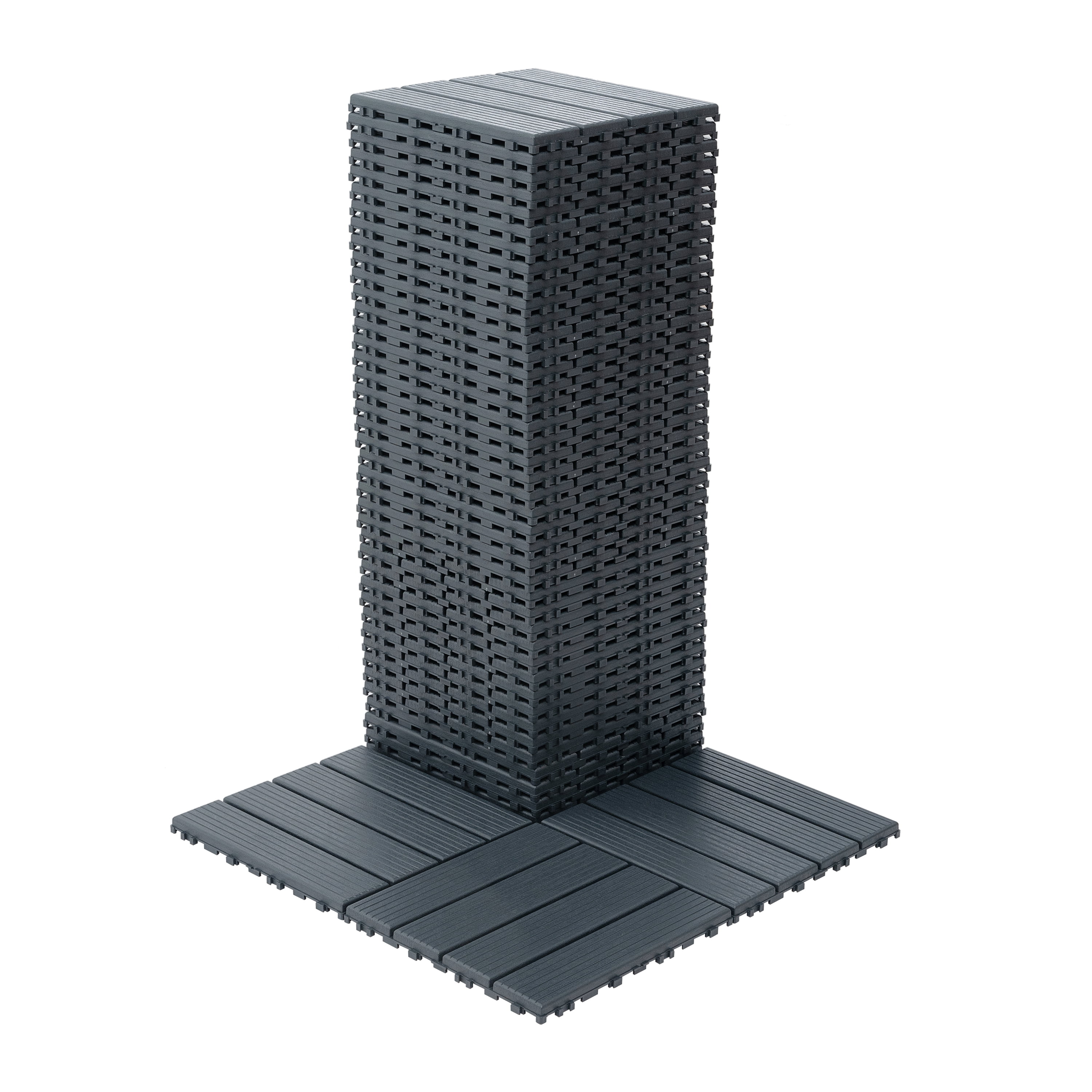 Deck Tiles 44 Pack 12"x12" Waterproof All-Weather Outdoor Floor Tiles, PP Material Patio Decking Tiles for Poolside Balcony Backyard Garden Porch