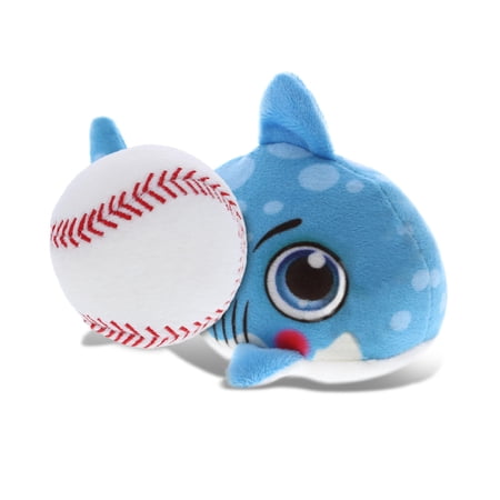 DolliBu Shark Stuffed Animal with Baseball Plush - Soft and Huggable Shark Gift Cute Ocean Animal with Plush Baseball Toy for Kids Adults - 6 Inches