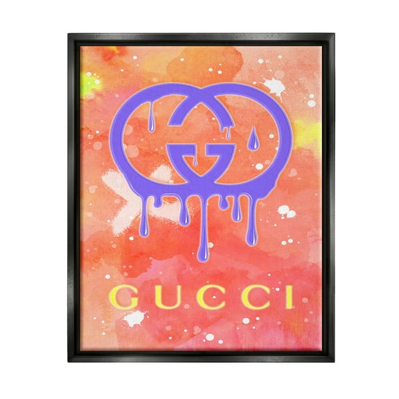 Stupell Industries Glam Modern Paint Drip Typography Painting Black Floater Framed Art Print Wall Art, 17 x 21