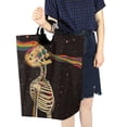 thumbnail image 4 of Yayeee Freestanding Laundry Hamper with Handle Collapsible Large Storage Basket for Clothes, Skeleton Stripes, 4 of 7