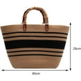 thumbnail image 6 of MMYGU Summer Beach Bag for Women Bamboo Handle Handbag Purse Soft Woven Tote Bag Handmade Beach Purse for Vacation, 6 of 6