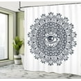 thumbnail image 5 of Ambesonne White Shower Curtain, Vintage Tribal Mandala, 69"Wx84"L, Grey, 5 of 5