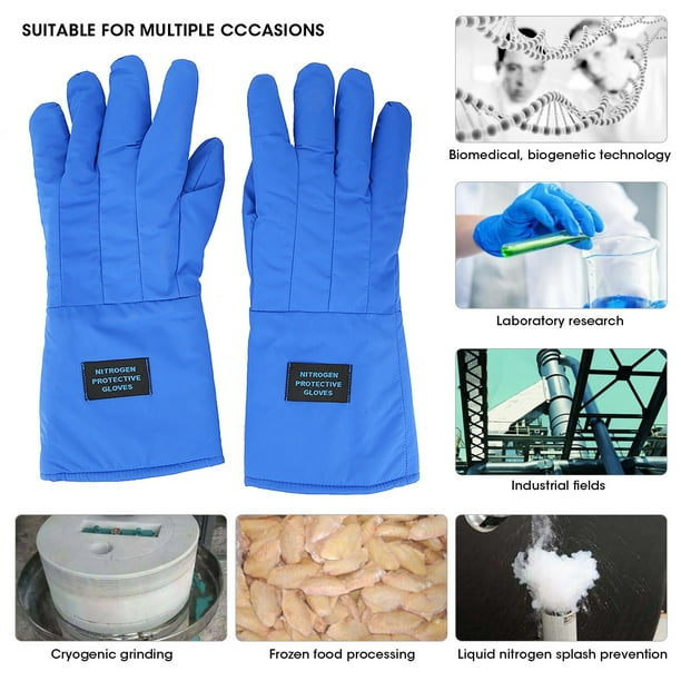 Guantes Criogénicos Largos De 38 Cm De Largo Impermeables Protección De Nitrógeno Líquido Resistente A Bajas Temperaturas