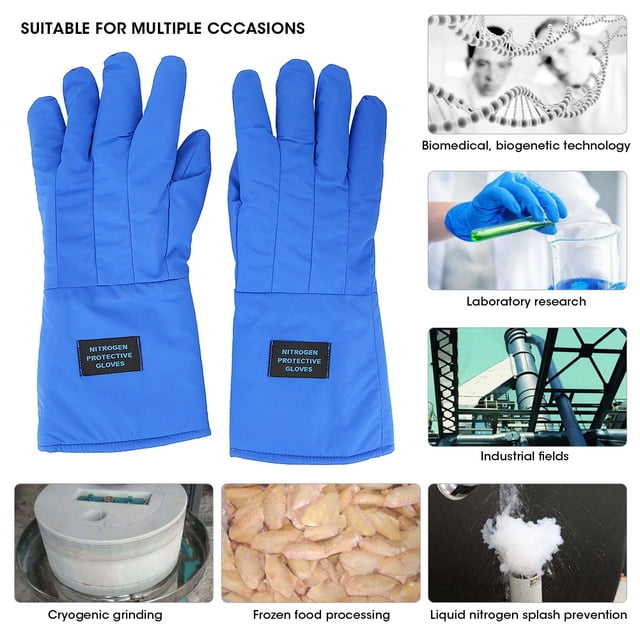 Guantes Criogénicos Largos De 38 Cm De Largo Impermeables Protección De Nitrógeno Líquido Resistente A Bajas Temperaturas