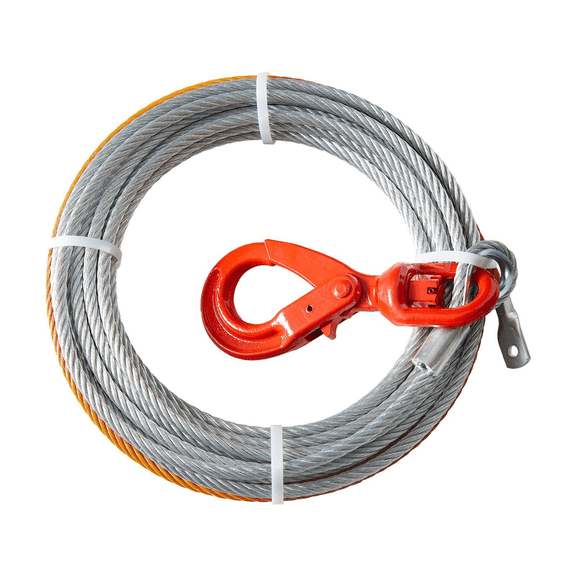 Winch Cable 3/8 Inch x 100 ft - 15,200 lbs Galvanized Steel Winch Rope with Hook - Heavy Duty Towing Cable for SUV, Truck, Off-Road Vehicle