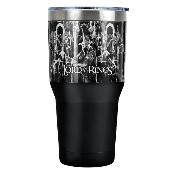 Lord of The Rings Metallic Ring Wraiths Stainless Steel Tumbler 30 oz Coffee Travel Cup, Vacuum Insulated & Double Wall with Leakproof Sliding Lid