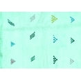 thumbnail image 1 of Ahgly Company Indoor Rectangle Solid Turquoise Blue Modern Area Rugs, 8' x 10', 1 of 4
