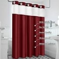 thumbnail image 2 of Ikfashoni Red Hookless Shower Curtain with Snap in Liner,Waffle Weave Waterproof Fabric Mesh Window Bathroom Curtain,72"X74", 2 of 7