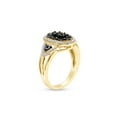 thumbnail image 2 of 1/10 Carat Natural Black And White Round Cut Diamond Oval Frame Cluster Engagement Ring In 14K Yellow Gold Over Sterling Silver (0.10 Cttw, I2-I3 Clarity), 2 of 3