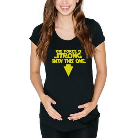 The Force Is Strong With This One Black Maternity Soft T-Shirt