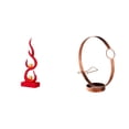 thumbnail image 1 of Conjunto de esculturas de fuego abstractas, estatua de arte abstracto, soporte para botellas, soporte de hierro, estante, adorno de resina, decoración, 1 of 8
