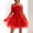 Red, variant on TopLLC Sleeveless Round-Neck Dress Women Tulle Dress Sleeveless Short Dress Solid Mesh Princess Steapless Womens dresses