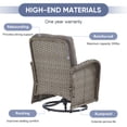 thumbnail image 5 of POCASSY Outdoor Wicker Chairs Swivel Rocking Chairs - Outdoor Swivel Rocking Chairs Set of 2 with Rattan Side Table, Gray Patio Swivel Glider Chair 3PCS Patio Furniture Set for Porch Pool, Gray/Gray, 5 of 8