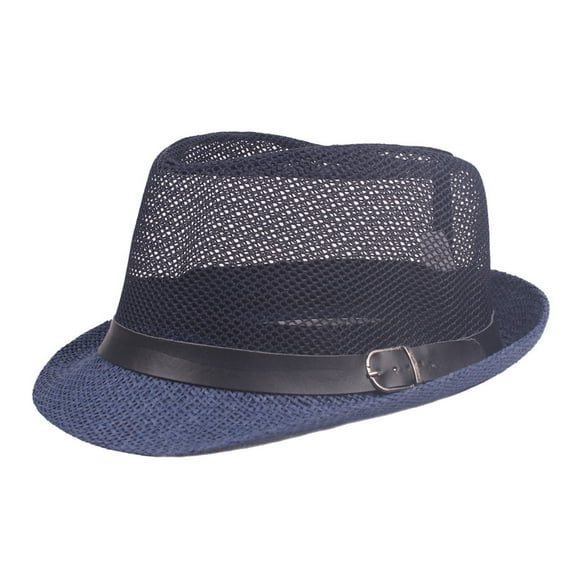 Grandest Birch Men Fedora Wide Brim Mesh Spring Summer Pure Color Low-profile Sunshade Hat for Outdoor ,Gift