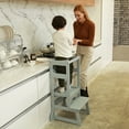 thumbnail image 4 of SDADI LT05G Mother's Helper Adjustable Height Kids Kitchen Step Stool, Gray, 4 of 6