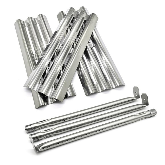 WEMEIKIT 3 Pcs BBQ Heat Sear Plate & Burner Tube Replacement for Napoleon Grills as LEX, Legend, Mirage, Lifestyle Series of 485, 605, 730, Stainless Steel 16-